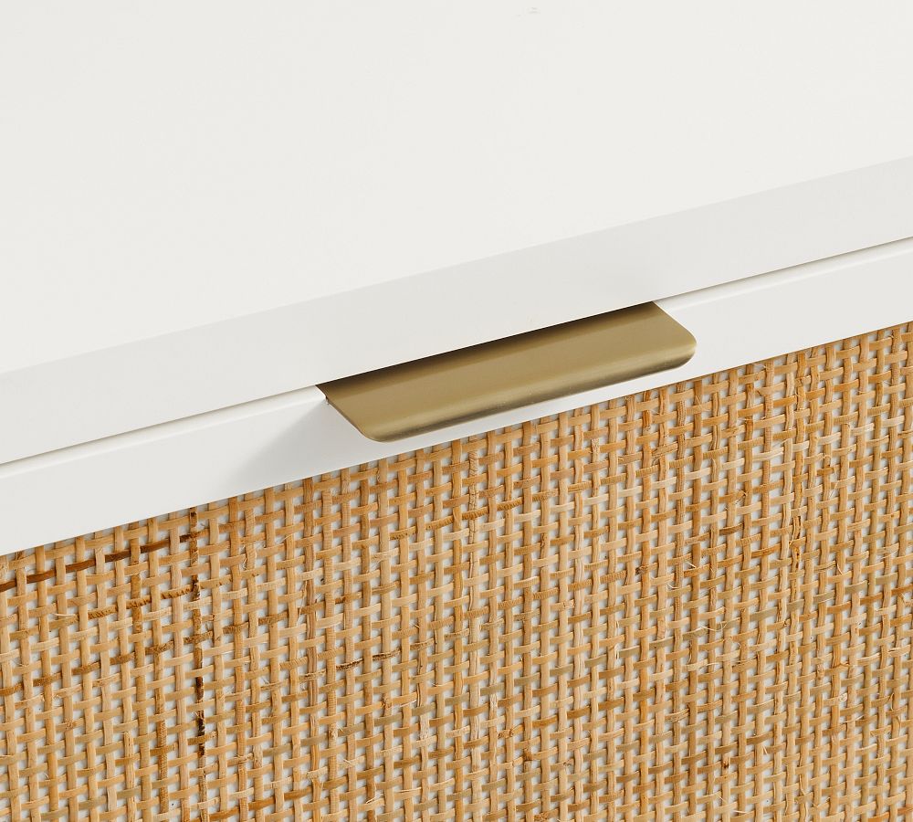 Westly Cane Open Bookcase with Doors Pottery Barn