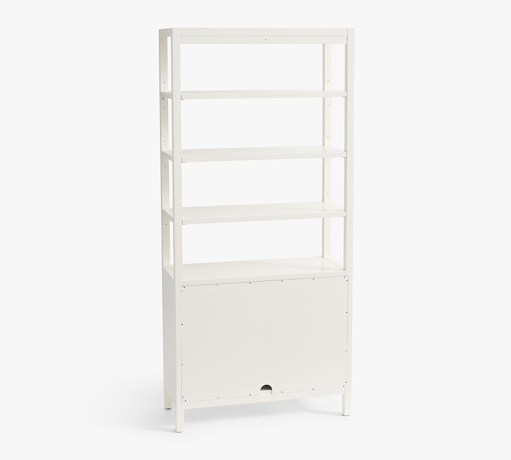 Westly Cane Open Bookcase with Doors Pottery Barn