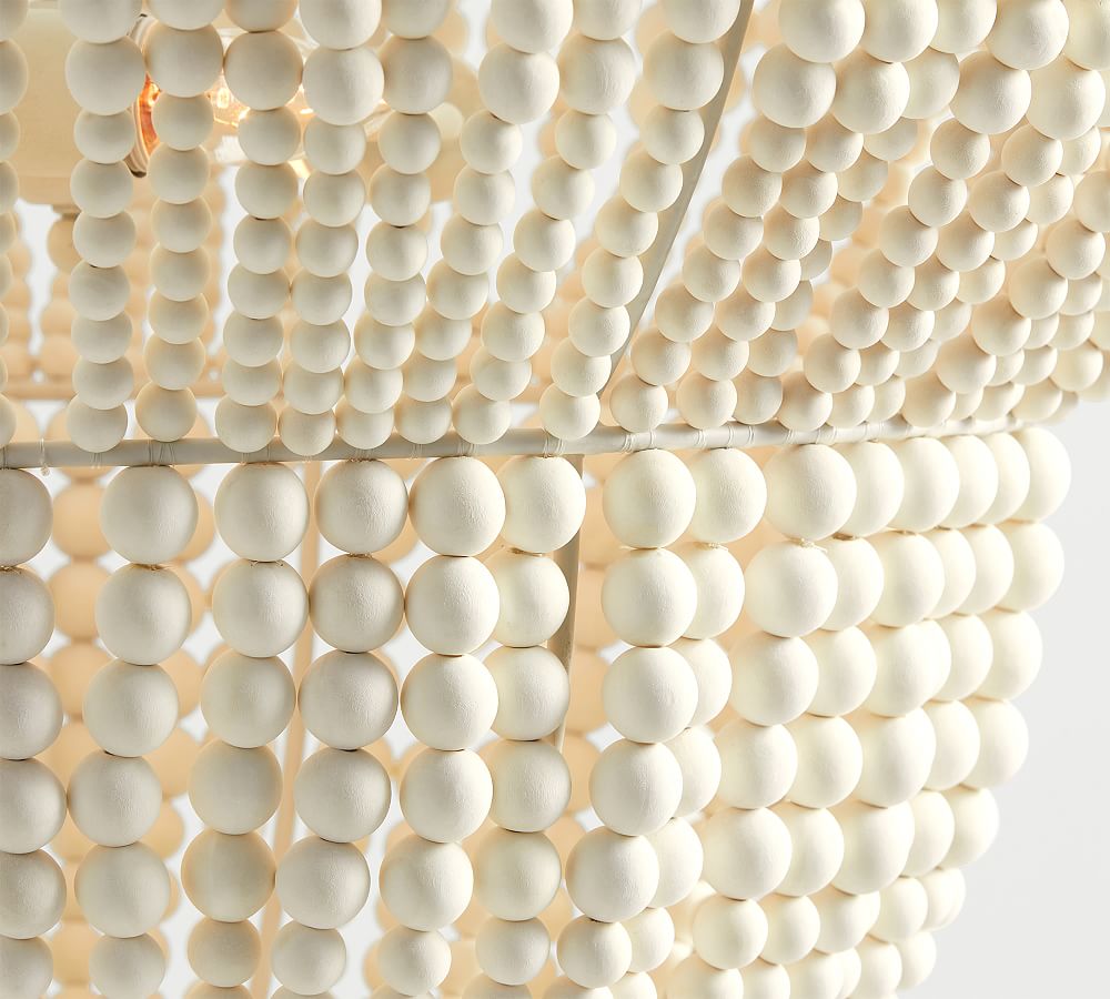 Bristol Wood Bead 2Tier Chandelier Pottery Barn