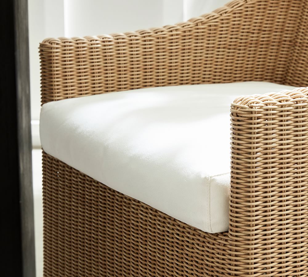 Hampton All-Weather Wicker Swivel Dining Chair | Pottery Barn