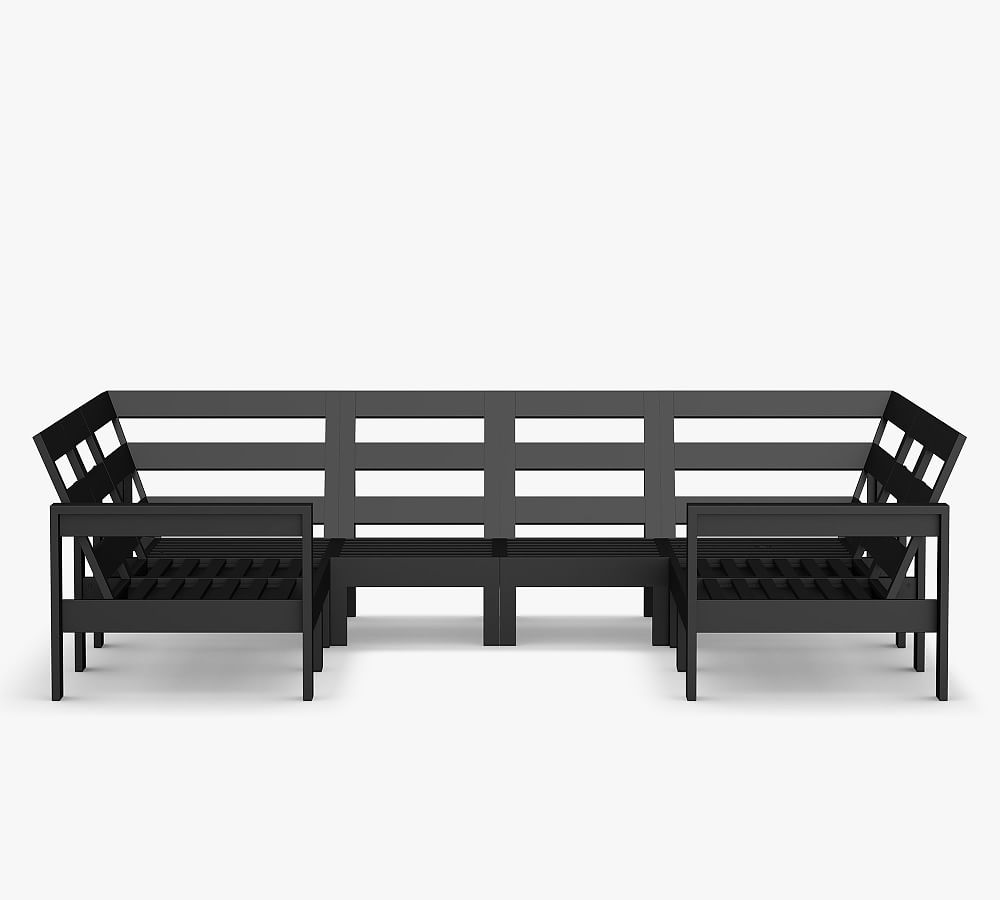 Malibu Metal 8Piece UShaped Outdoor Sectional Pottery Barn