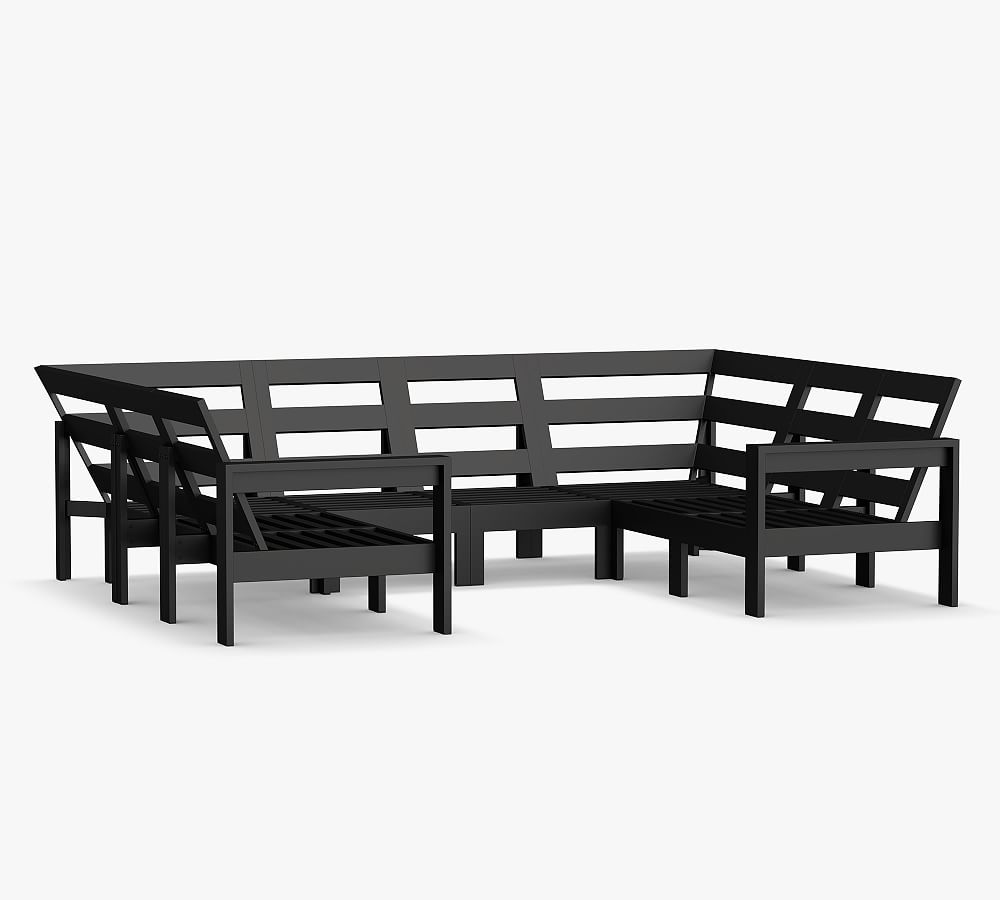 Malibu Metal 8Piece UShaped Outdoor Sectional Pottery Barn