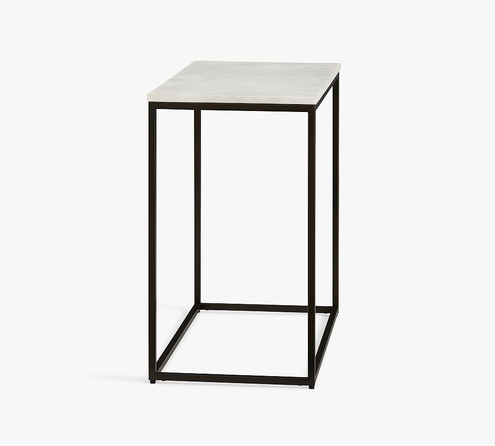 Delaney Rectangular Marble End Table Pottery Barn