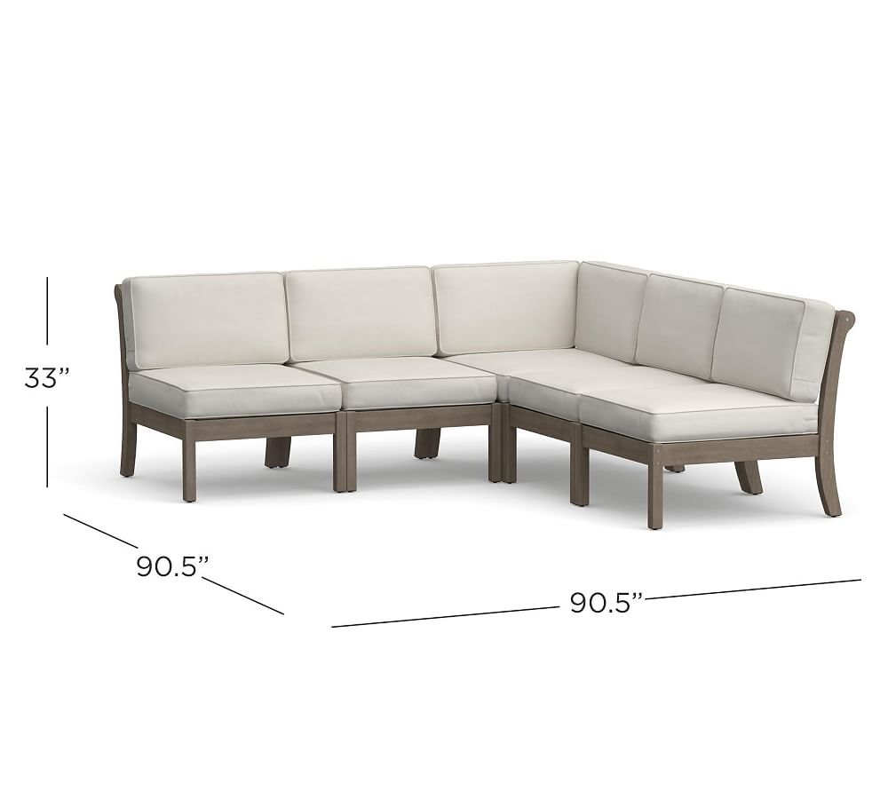Chatham Armless Outdoor Sectional Set, Honey Pottery Barn