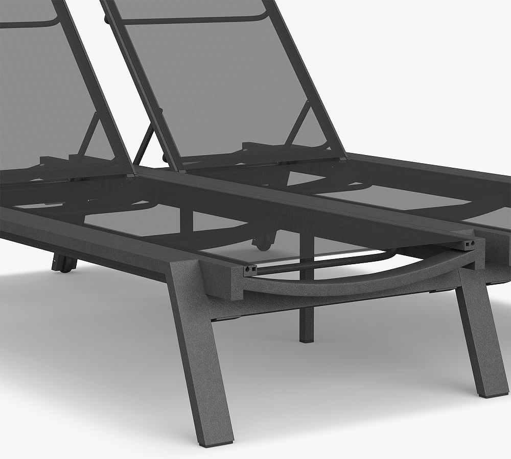 Indio Metal & Mesh Double Outdoor Chaise Lounge with Wheels Pottery Barn