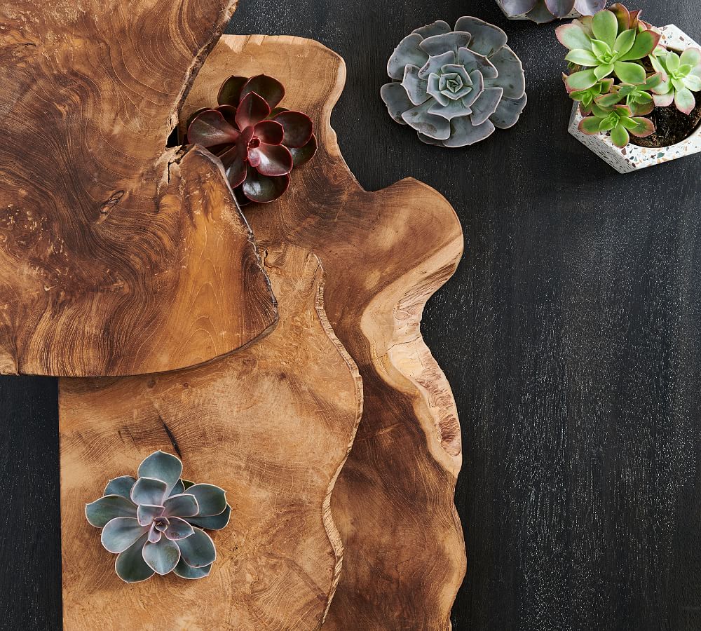 Live Edge Teak Shelf Pottery Barn