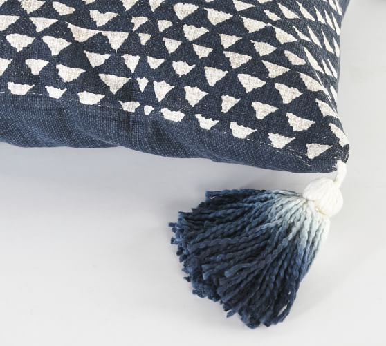 Idelle Printed Throw Pillow Cover With Tassels Pottery Barn