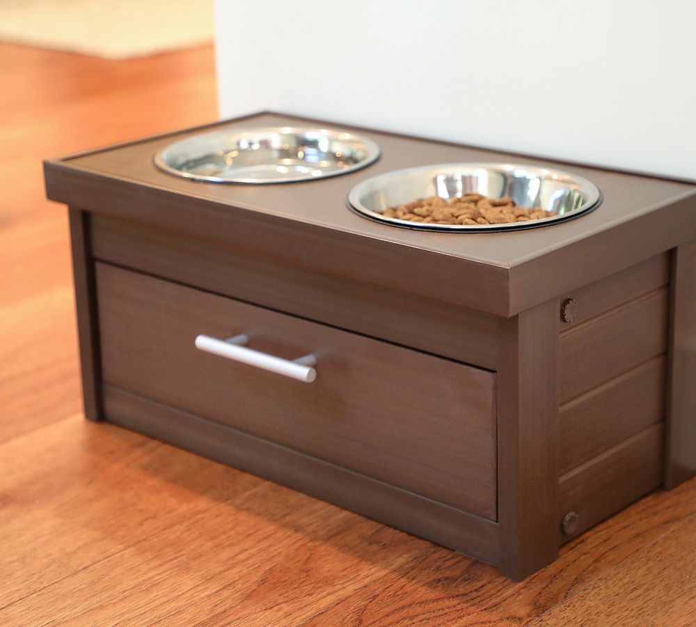 Ecoflex® Dual Pet Bowls with Storage Drawer Pottery Barn
