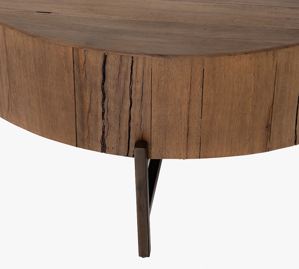 Fargo Round Reclaimed Wood Coffee Table Pottery Barn