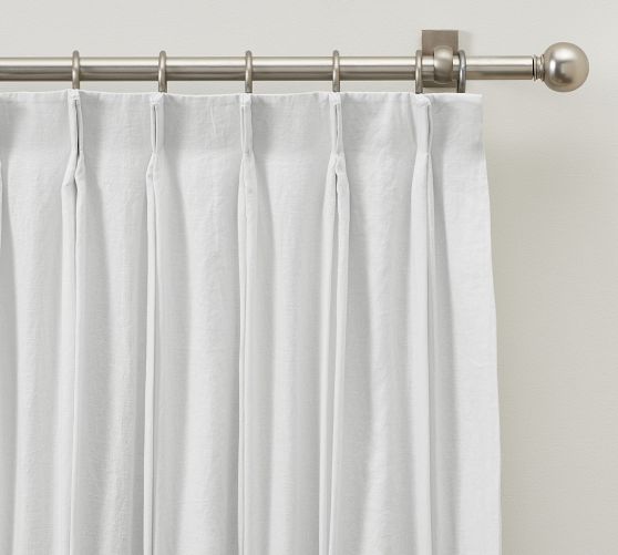 OPEN BOX: Belgian Flax Linen Pinch Pleat Blackout Curtain | Pottery Barn