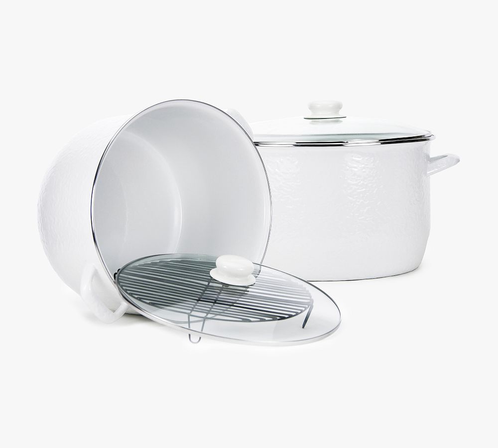 Golden Rabbit White Enamel Stock Pot, 18Qt Pottery Barn