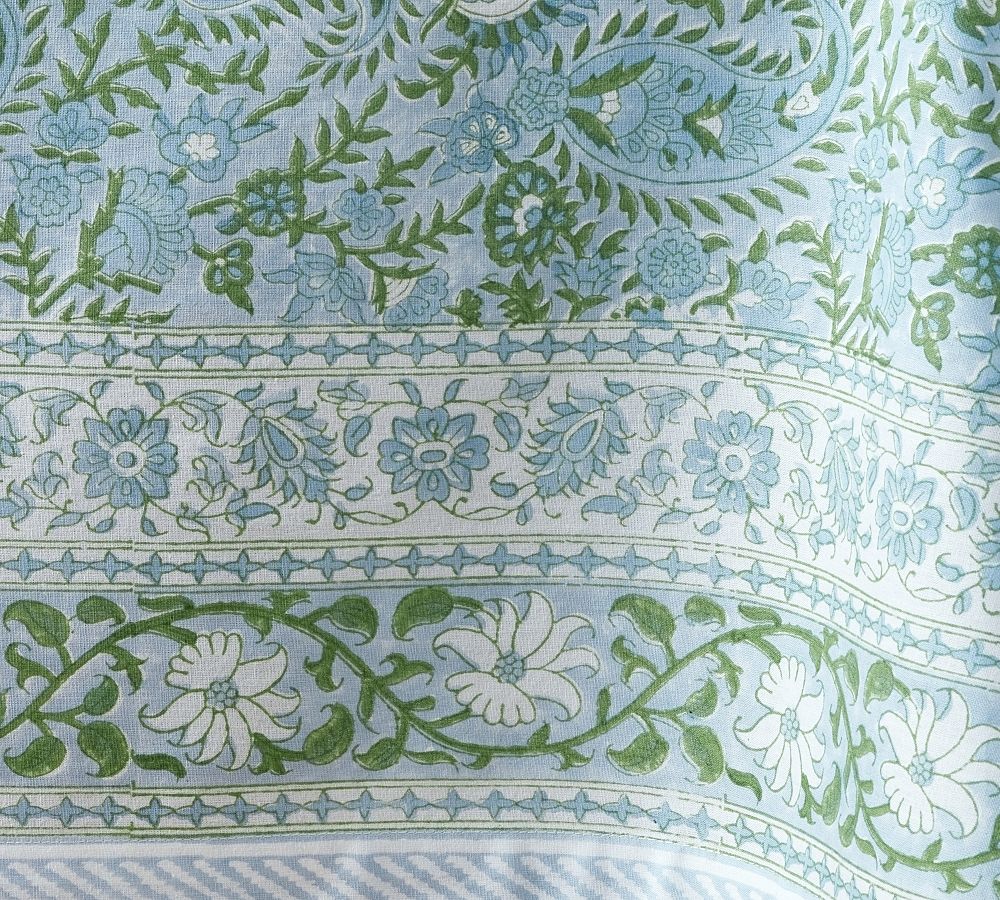 Keaton Paisley Block Print Tablecloth Pottery Barn