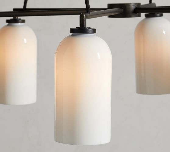 Claremont Milk Glass Cylinder Round Chandelier Pottery Barn