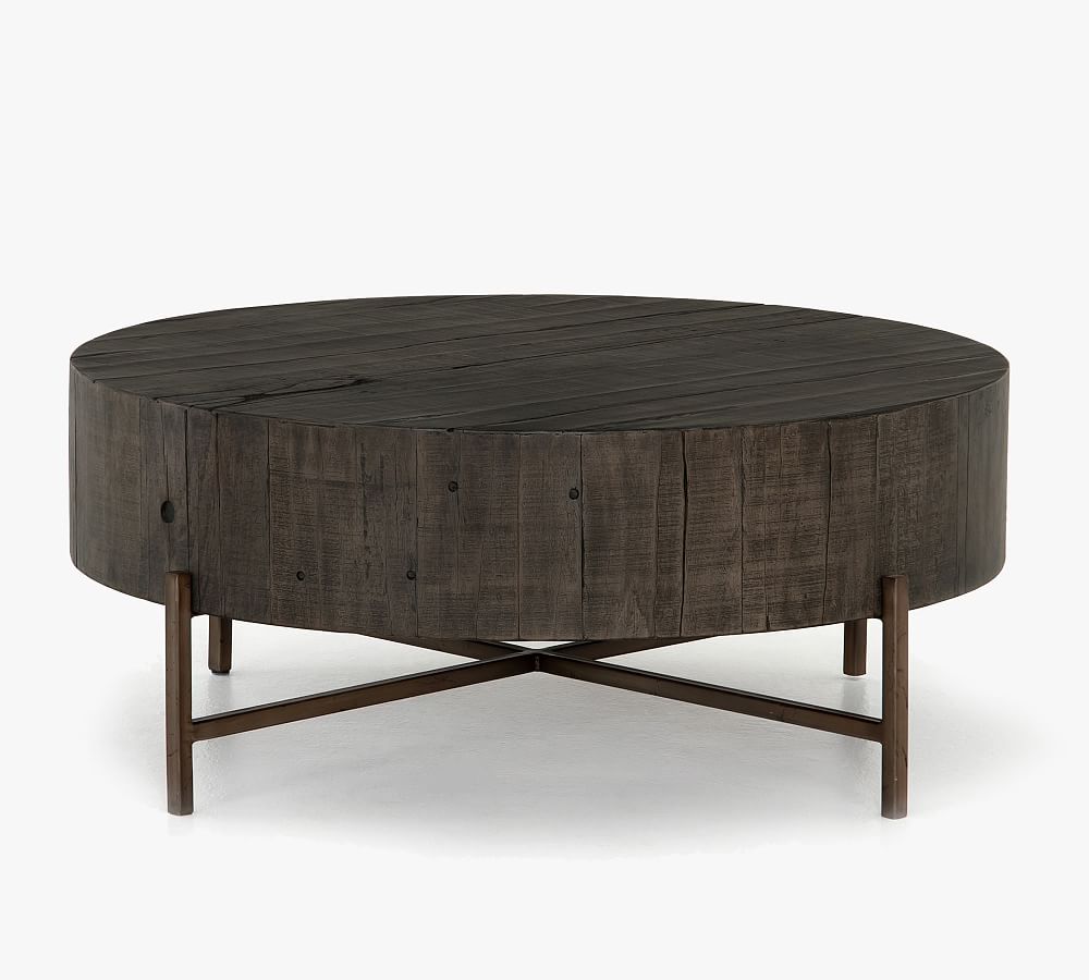 Fargo Round Reclaimed Wood Coffee Table Pottery Barn