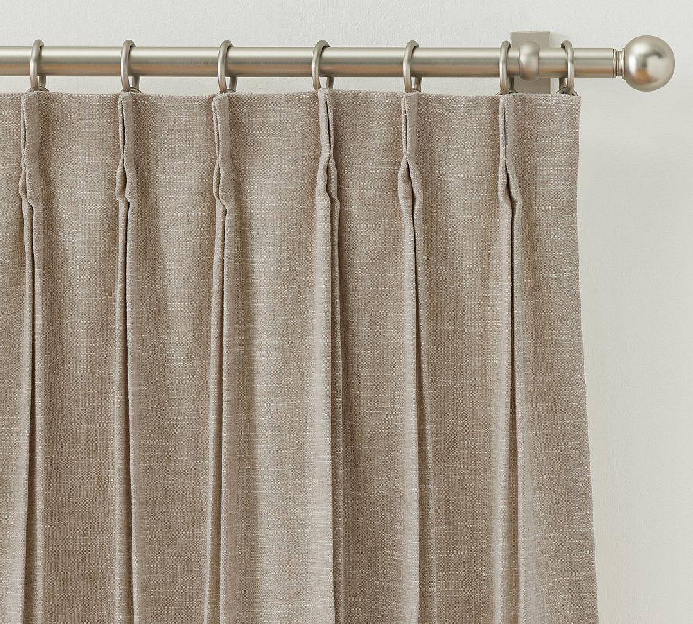 OPEN BOX: Emery Linen Pinch Pleat Blackout Curtain | Pottery Barn