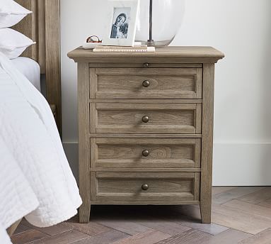 long bedside table with drawers