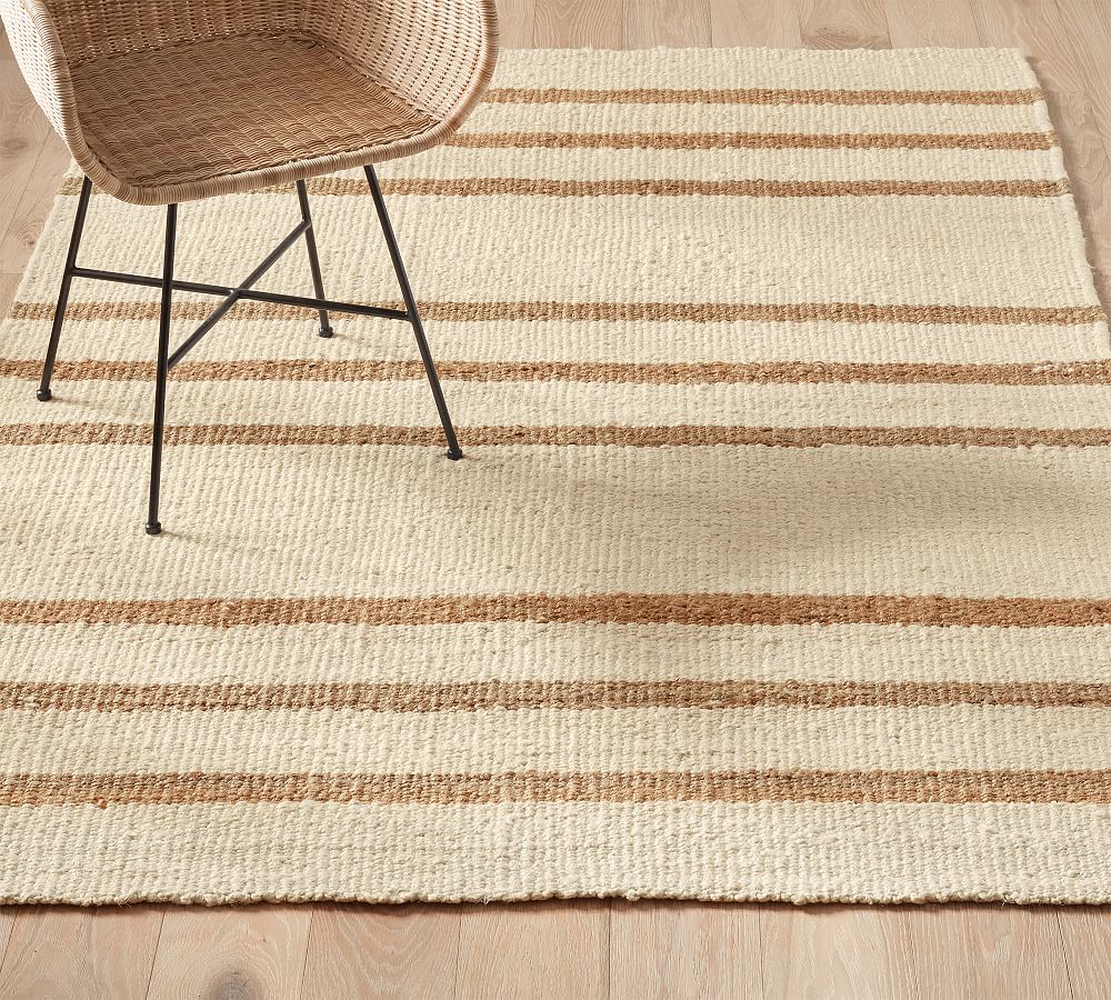 Danton Striped Jute Rug Pottery Barn