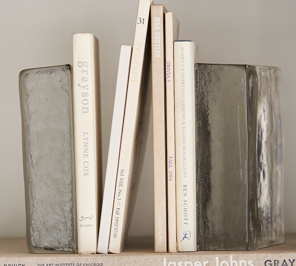 Glass Slab Bookends Pottery Barn