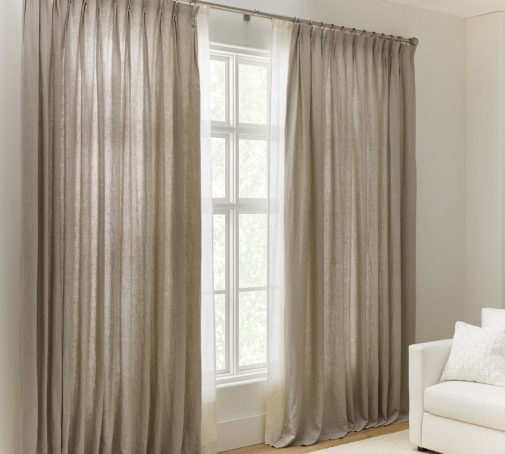 Belgian Flax Linen Pinch Pleat Curtain | Pottery Barn