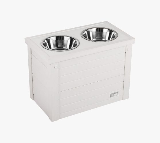 Ecoflex® Dual Pet Bowls with Sliding Food Storage Pottery Barn