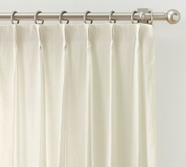 Belgian Flax Linen Pinch Pleat Curtain | Pottery Barn