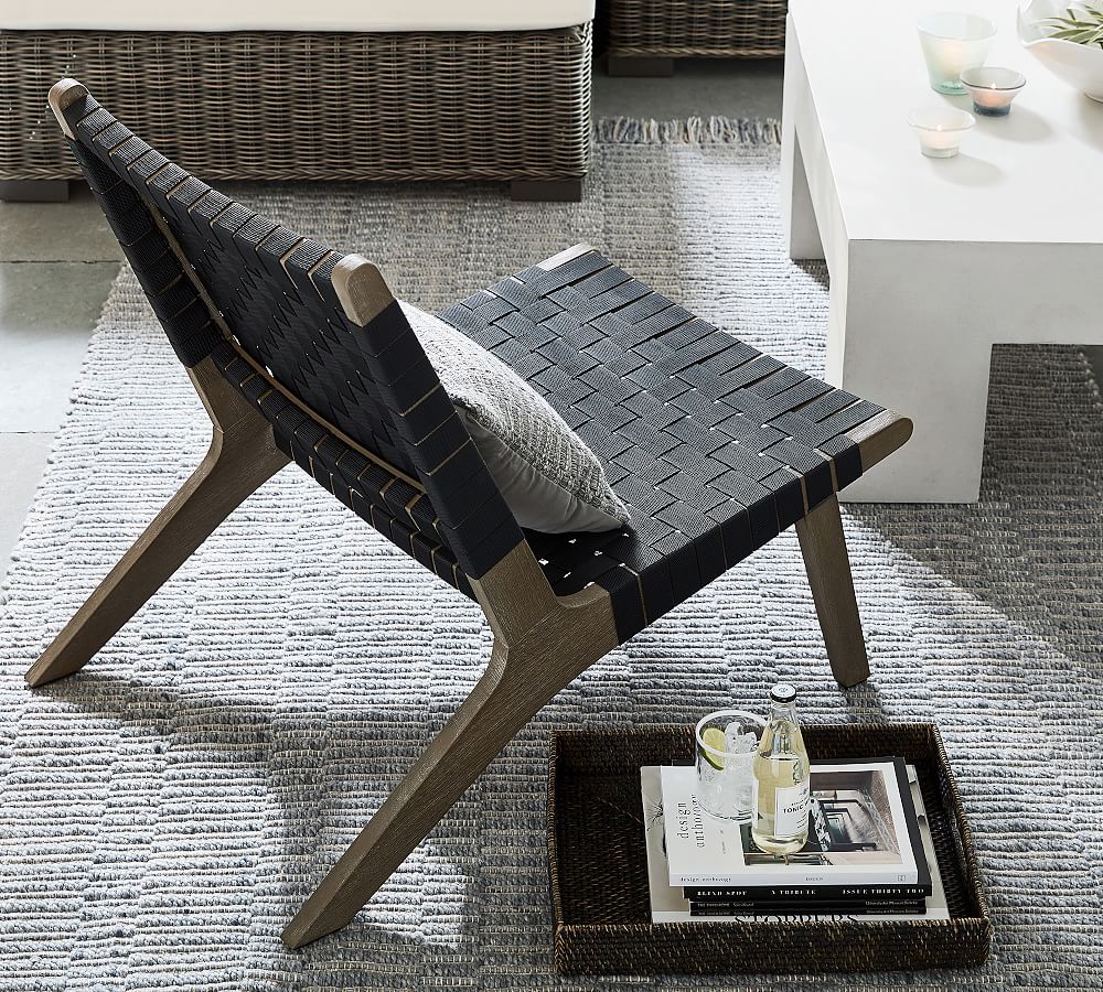 Abbott FSC® Acacia Woven Outdoor Lounge Chair | Pottery Barn