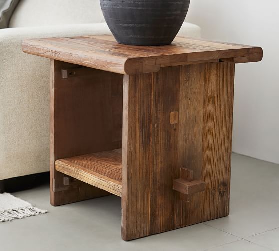 wood side end table