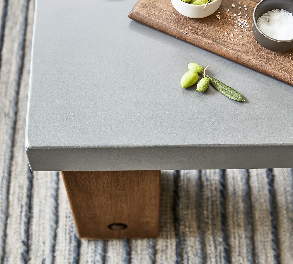 Abbott Concrete & FSC® Acacia Square Outdoor Coffee Table Pottery Barn