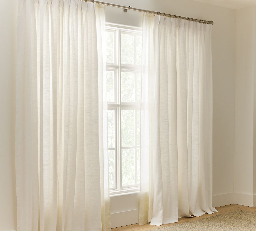 Emery Linen Pinch Pleat Curtain | Pottery Barn