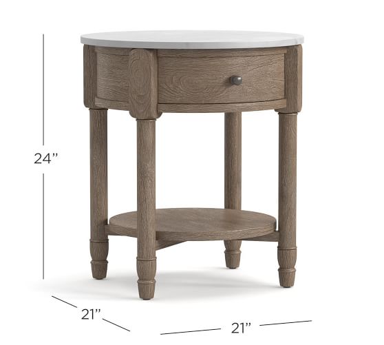 round marble top nightstand