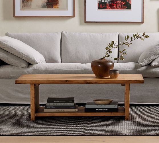Arlo Reclaimed Pine Wood Coffee Table Pottery Barn