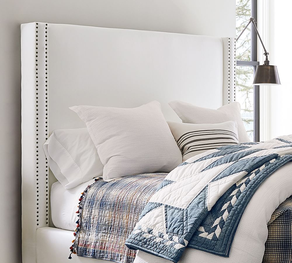 Harper Upholstered Non-Tufted Tall Bed | Pottery Barn