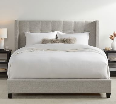 Elliot Upholstered Tufted Shelter Bed | Pottery Barn