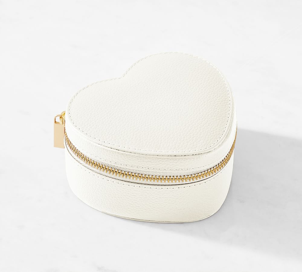 Quinn Heart Shaped Leather Jewelry Box Pottery Barn