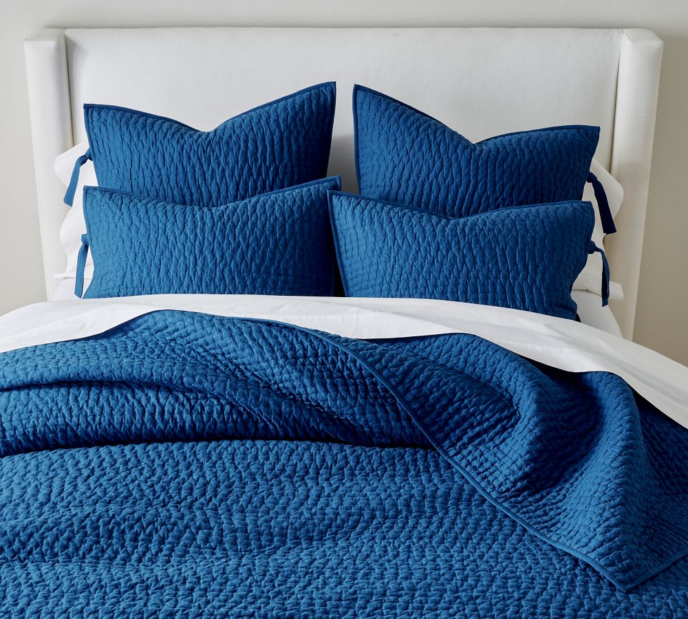 PickStitch Handcrafted Cotton/Linen Quilt Pottery Barn