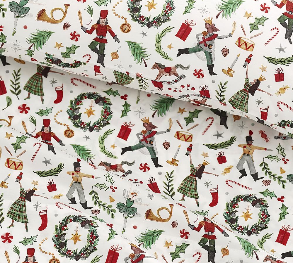 Nutcracker Organic Percale Sheet Set Pottery Barn