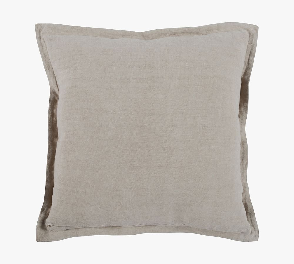 Carmelita Flax Linen Throw Pillow Cover | Pottery Barn