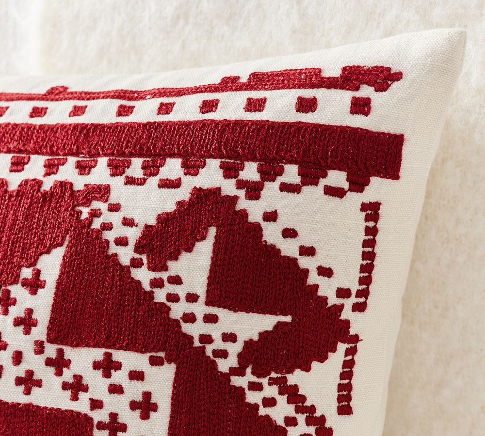 Nordic Star Embroidered Lumbar Throw Pillow Cover Pottery Barn