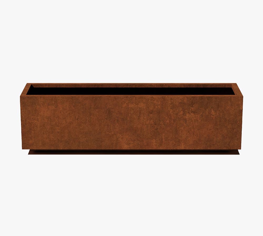 Trough Corten Steel Outdoor Planters | Pottery Barn