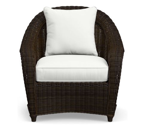 Torrey Roll Arm Lounge Chair Cushion Slipcover, Premium Sunbrella®; Canvas White