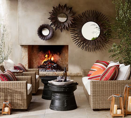 Torrey AllWeather Wicker SquareArm Outdoor Sofa Pottery Barn