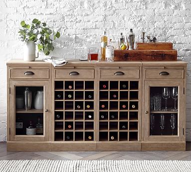 Modular Bar 72” Buffet With Double Wine Grid | Pottery Barn