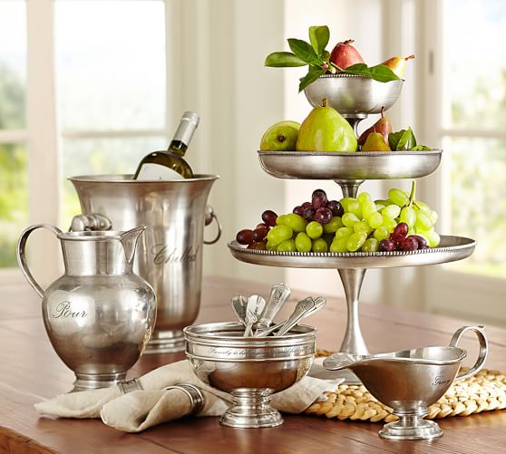 Antique Silver Sentiment Gravy Boat Pottery Barn