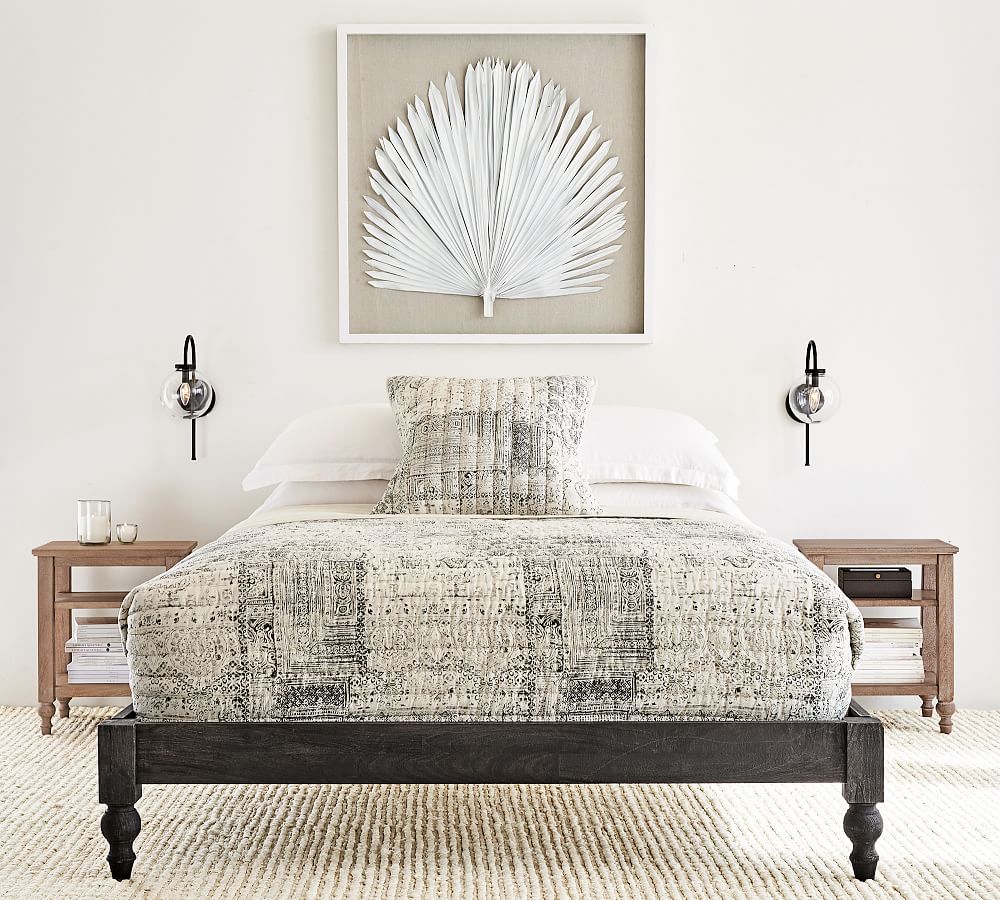 Palm Leaf Shadow Box Art White Wall Art Pottery Barn