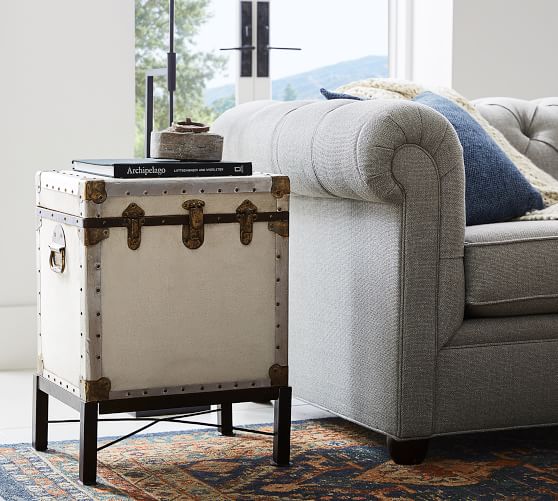 pottery barn trunk side table