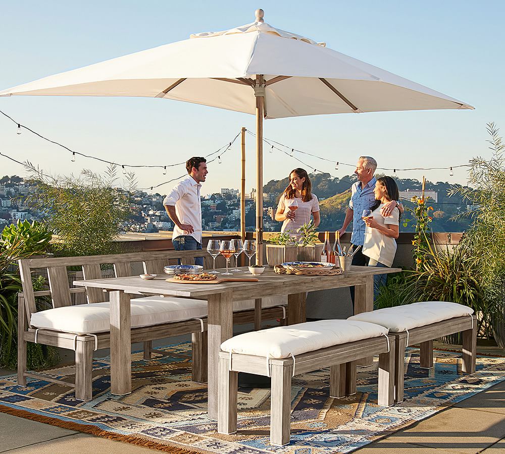Indio FSC® Eucalyptus Extending Outdoor Dining Table Pottery Barn