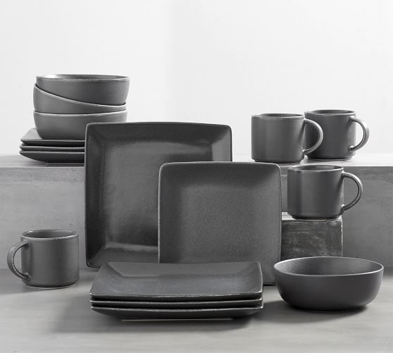 black square dinner set