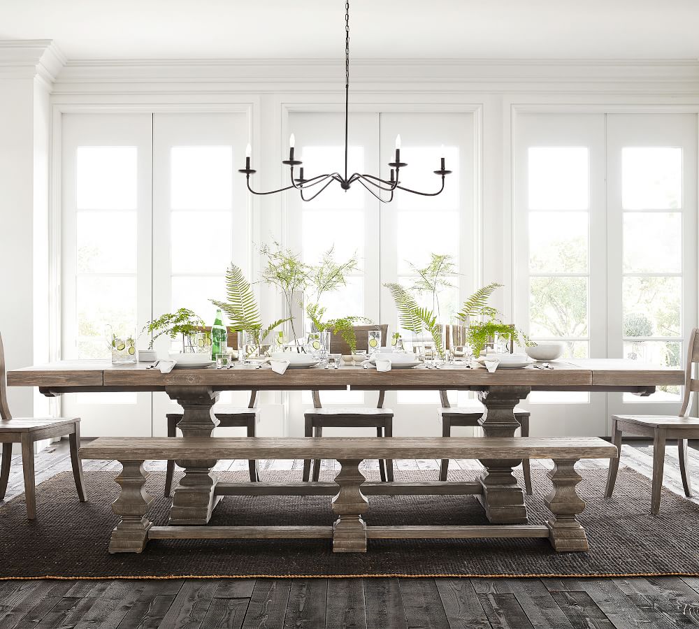 pottery barn banks extending dining table