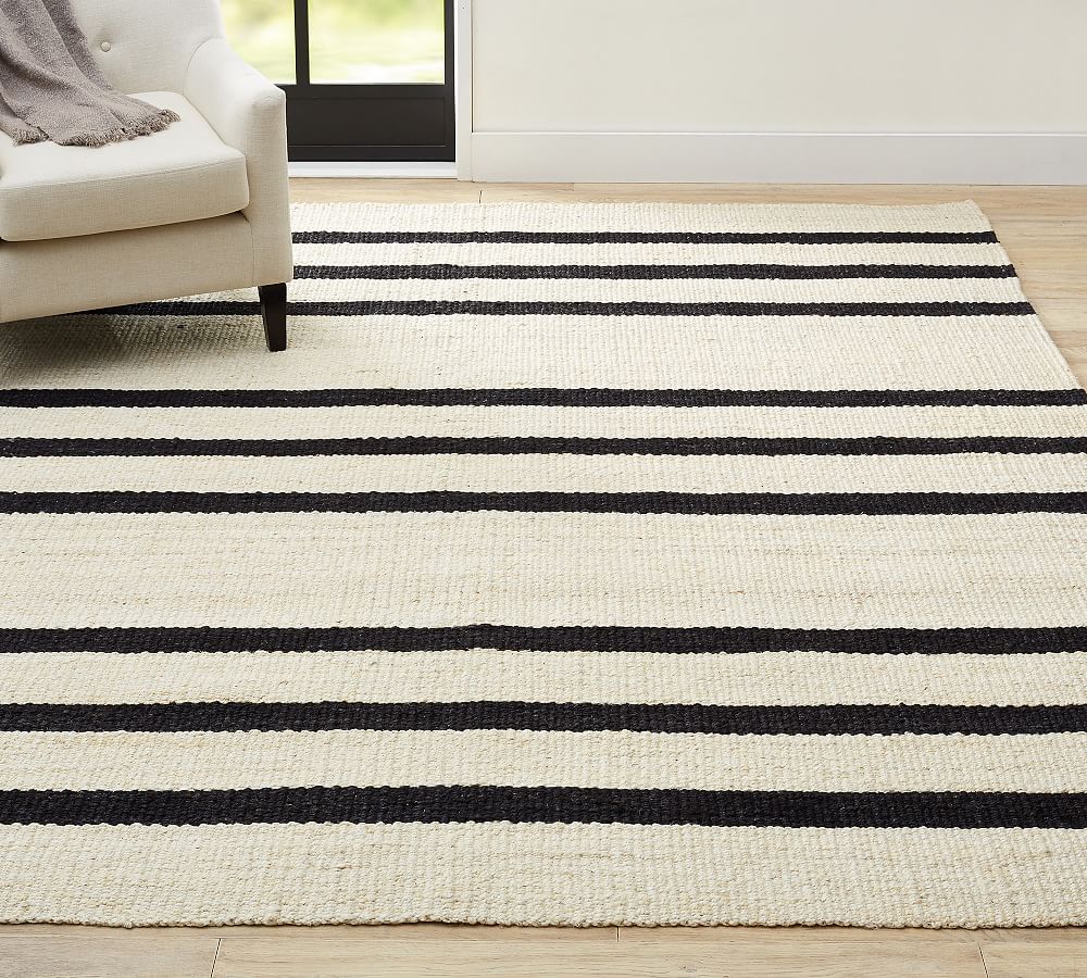 Danton Striped Jute Rug Pottery Barn