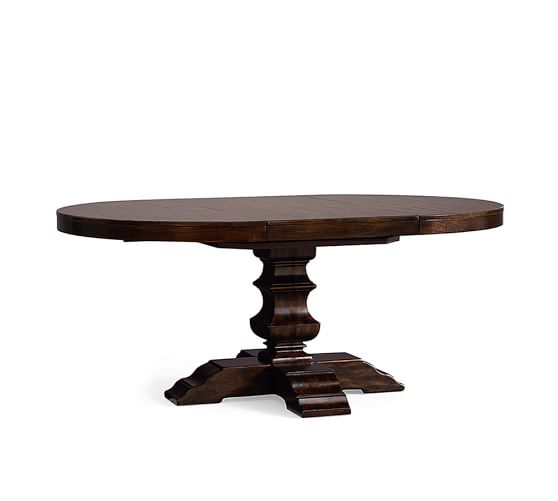 banks extending pedestal dining table